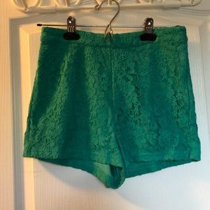 2 for $25 ! Teal High Waisted Textured Shorts